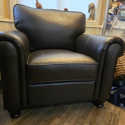 Dark Brown Leather Chair 