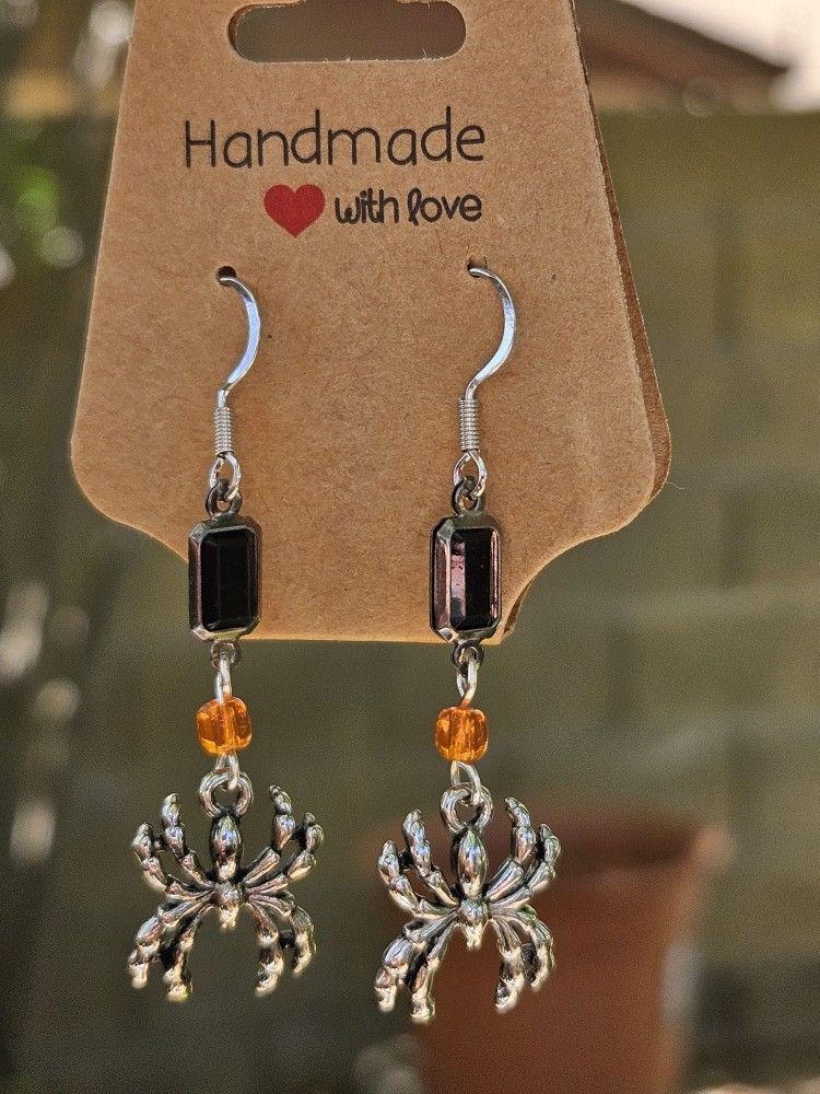 Handmade Halloween Spider Earrings