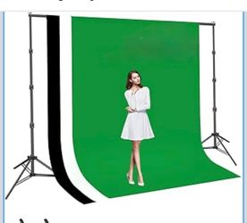 New photography backdrop stand kit w/green black white screens