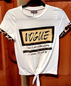Vogue Shirt In White, Rose and Gold