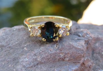 Sapphire And Diamond 14k Ring