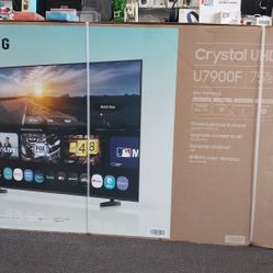 Samsung  Crystal UHD Tv 75" Inches  Completamente nuevo, disponible con opción de pago a plazos con un pago inicial de $49