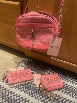 Juicy Couture Pink Purse Set Wallet And Card Holder