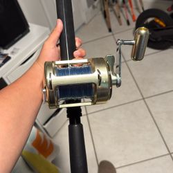 Okuma Tg 30 And Un Used Star Rod Aerial 30-80 Lb Shark Set Up