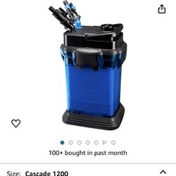 Penn-Plax Cascade All-in-One Aquarium Canister Filter – for Tanks Up to 150 Gallons (315 GPH) – Cascade 1200