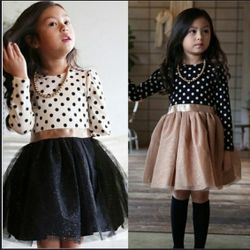 Autumn winter long sleeves dress girl. Princess tutu party dress.