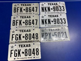 Texas License Plates 7 Total