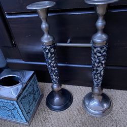 Candle Stick Holders And Kleenex Box Cover