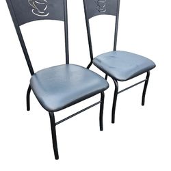 NICE METAL CAFE CHAIRS 