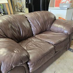 Leather Brown couch for sale