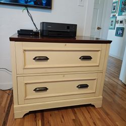 Wood Two -Drawer File Cabinet 