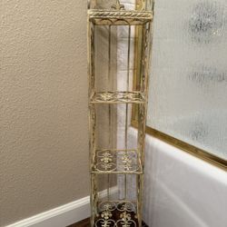 Vintage Metal Corner Shelf