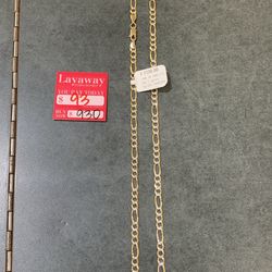 10k Diamond  Cut Figaro Necklace