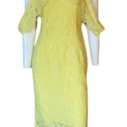 Yellow Size 8 Laced Summer Dress