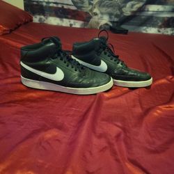 Black and White Nike Court Visions Mid