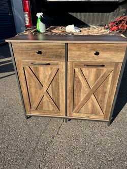 Arlopu Dual Tilt Out Trash Cabinet, 20 Gallon (2 x 10 gal) Kitchen Hidden Garbage Can Recycling Cabinet