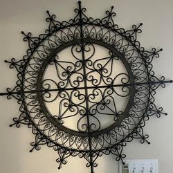 Black iron wall art 35x35