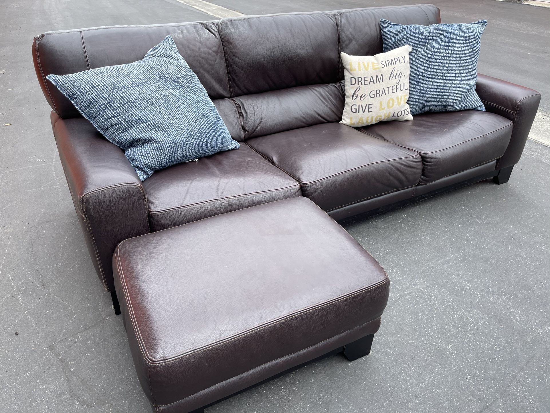 Authentic Leather Couch And Ottoman Or Sectional 