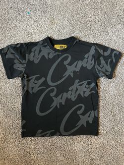 Corteiz Guerillaz Black All-Over Print T-Shirt Small Authentic