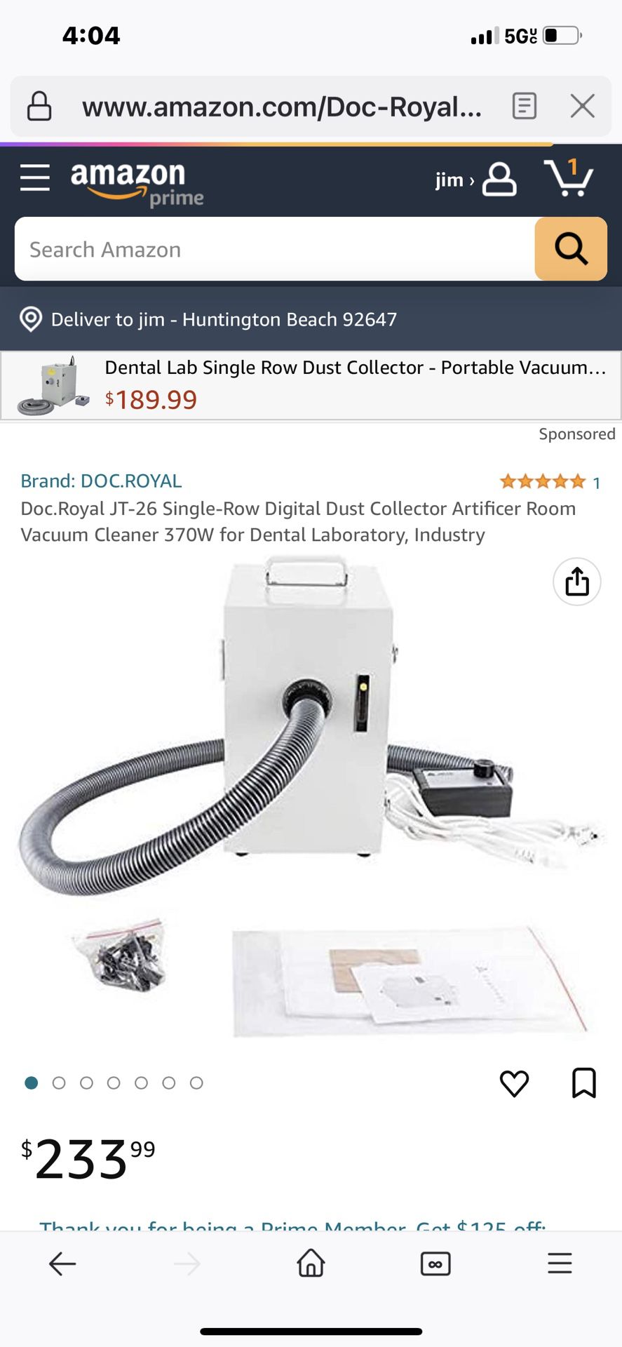 Doc. Royal JT-26 Single-Row Digital Dust Collector Artificer Room Vacuum  Cleaner 370W for Dental Laboratory, Industry for Sale in Stanton, CA  OfferUp
