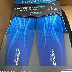 Copper Fit Energy Foam Insoles – Women’s 6–10 – 2 Pairs
