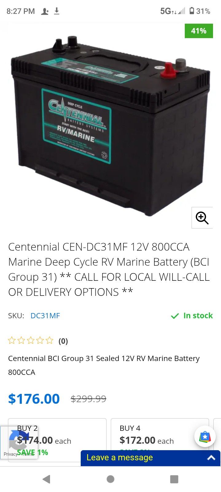 RV Battery Or Motorhome