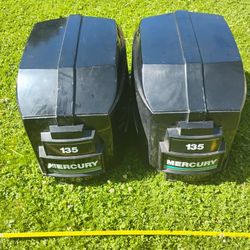 Twin 30" Mercury Black Max 135 Outboard Boat Motor Cover Cowlings