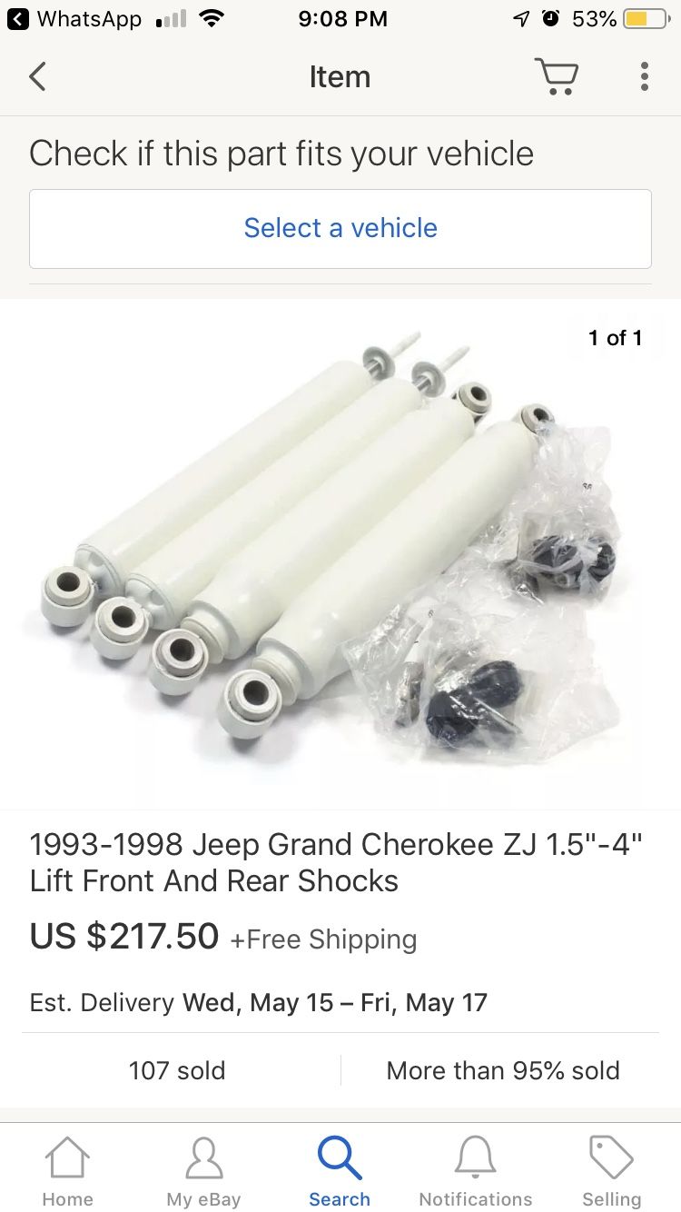 1993-98 Jeep Grand Cherokee shocks