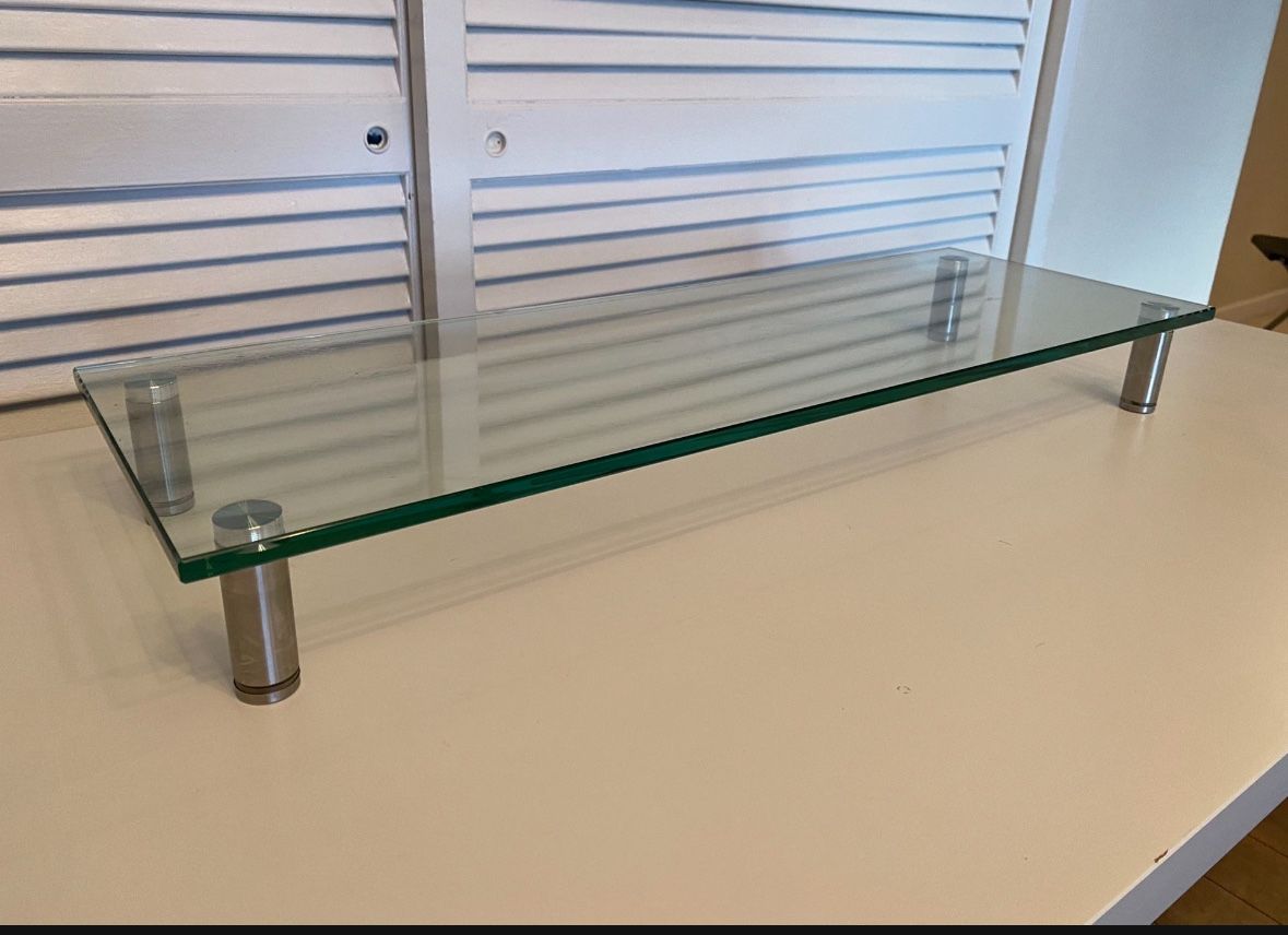 Glass Platform Táble Larga For Laptop, Computer Screens, Monitor And Laptop