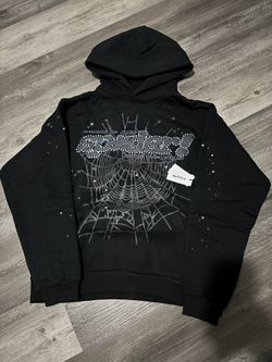 sp5der rhinestone punk v2 hoodie