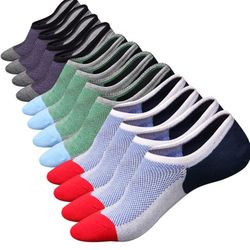 No Show Socks for Mens/Womens Low Cut Ankle Invisible Non-Slip Thin Breathable Casual Socks 5-8/8-11/11-13/12-14