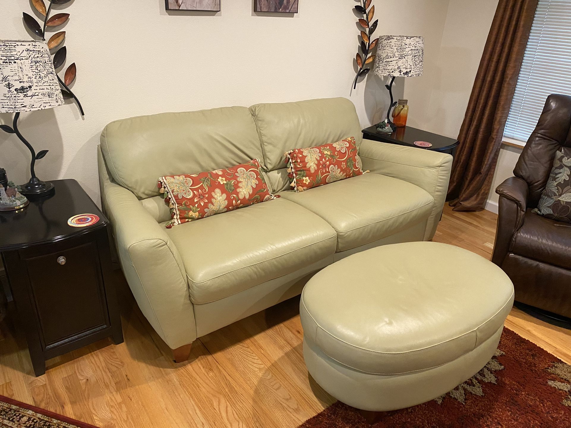 Leather Couch And Ottoman