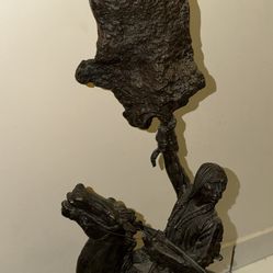 Bronze Western Sculpture – “Buffalo Signal” – Remington Style – Signe