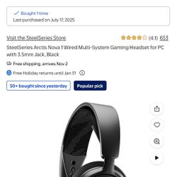 Steel Series Nova 1 Negotiable  Headset