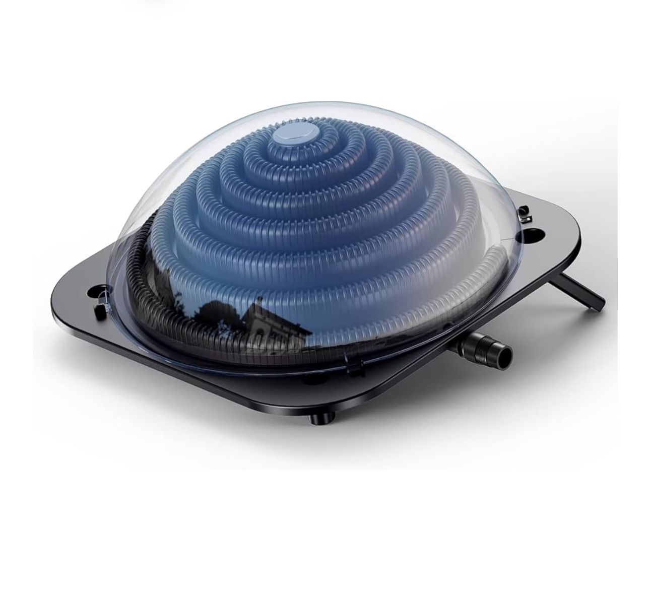 Solar Pool Heater for Above Ground Pool, Inground Pool Warmer Equipment w/Leakproof Hose, Domed Swimming Pool Heaters for Home Outdoor