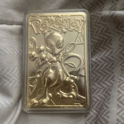1999 Pokemon "Mewtwo" 23 Karat Gold Plated Special Edition Trading Card Rare