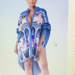 New Sexy Women Blue Jean Dress 