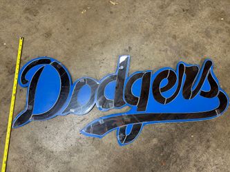 Mirrored Dodgers Sign 42x18 Inch 