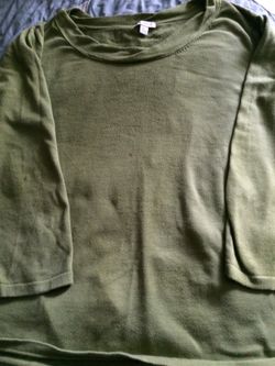 Sz.XL JJill Olive 3/4 Sleeve Sweater