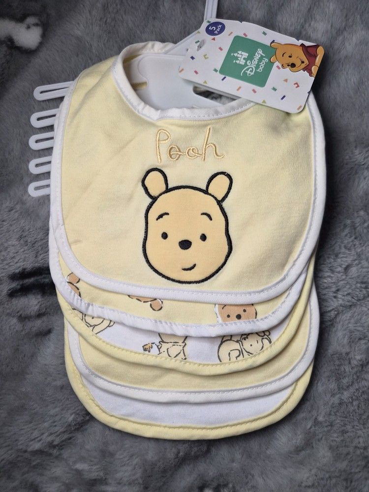 Winnie the pooh 5-Pack Baby Bibs - New