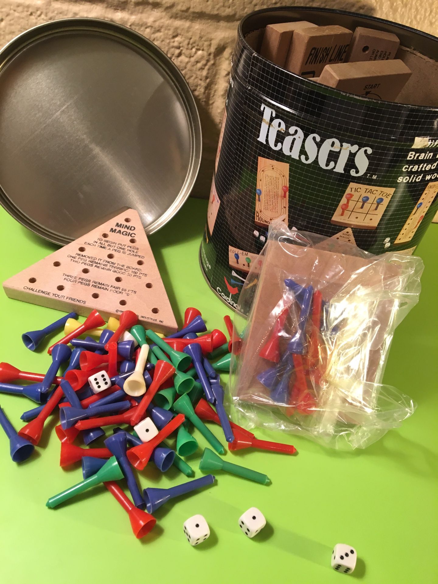 TEASERS -7 strategy and chance games, Real wood boards, by cardinal games