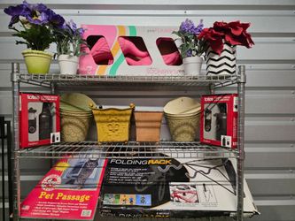 $35 for All, Mixed Lot Of (18) Household Items, wall hanging pots, pet passage, bike rack