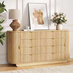 63''W Fluted 8 Drawer Dresser