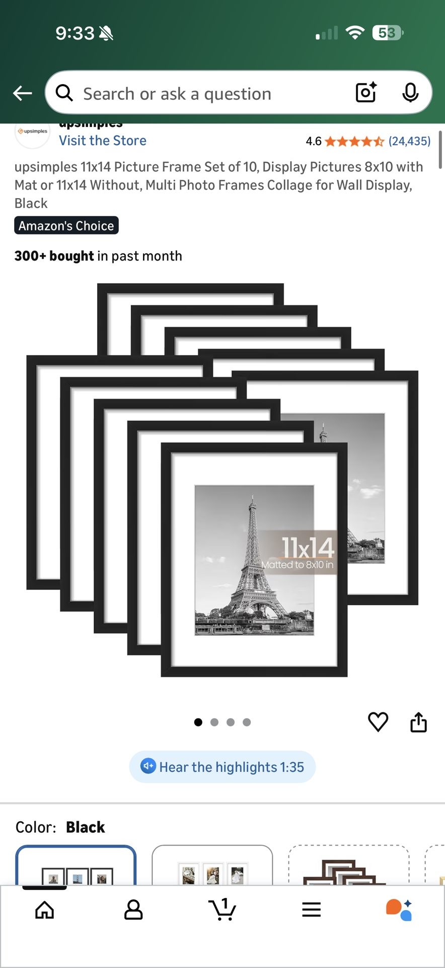 New Black Set Of Frames