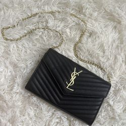 ❤️‍🔥 Saint Laurent Cassandre Envelope Chain Wallet – Classic Elegance | Authentic ❤️‍🔥