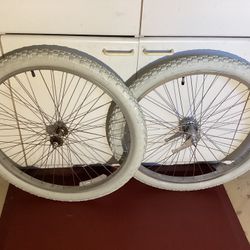 26” Beach Cruiser Bike Wheels The Rims Is Used The Tires And Tubes Is News $75 