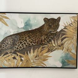37 x 25 Leopard Jaguar Hanging Horizontal Wall Art