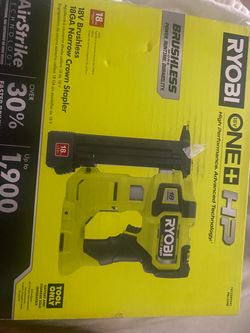 Ryobi Narrow Crown Stapler 18V Brushless 18GA