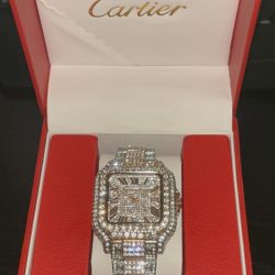 Cartier Moissanite VVS Two Tone 18k Rose Gold Watch 