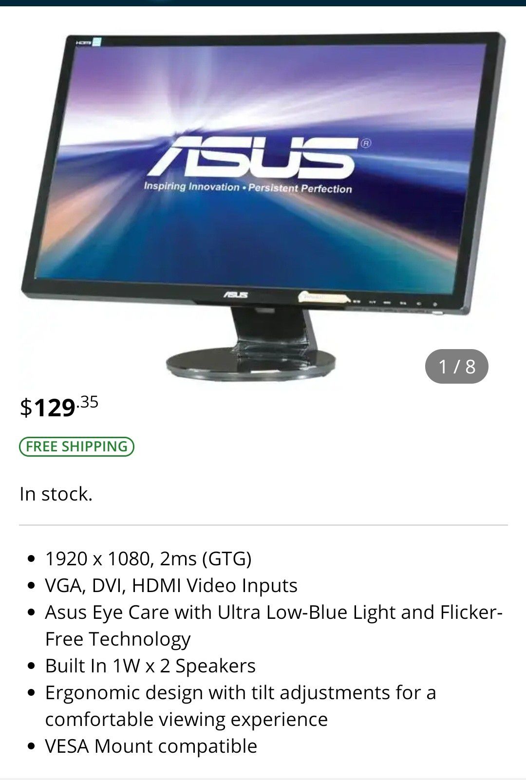 Acer / Asus 24" monitors